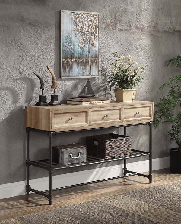 Brantley - Sofa Table With 3 Drawers - Brown, Light - 47-"