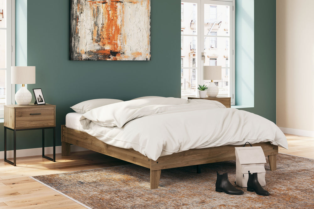Is your bedroom in need of a refresh? And do you love mid-century modern design? Then this queen platform bed is calling your name. Simple lines and an industrial-chic vibe will seal the deal. Settle into its laid-back style, and plan to stay for a while.