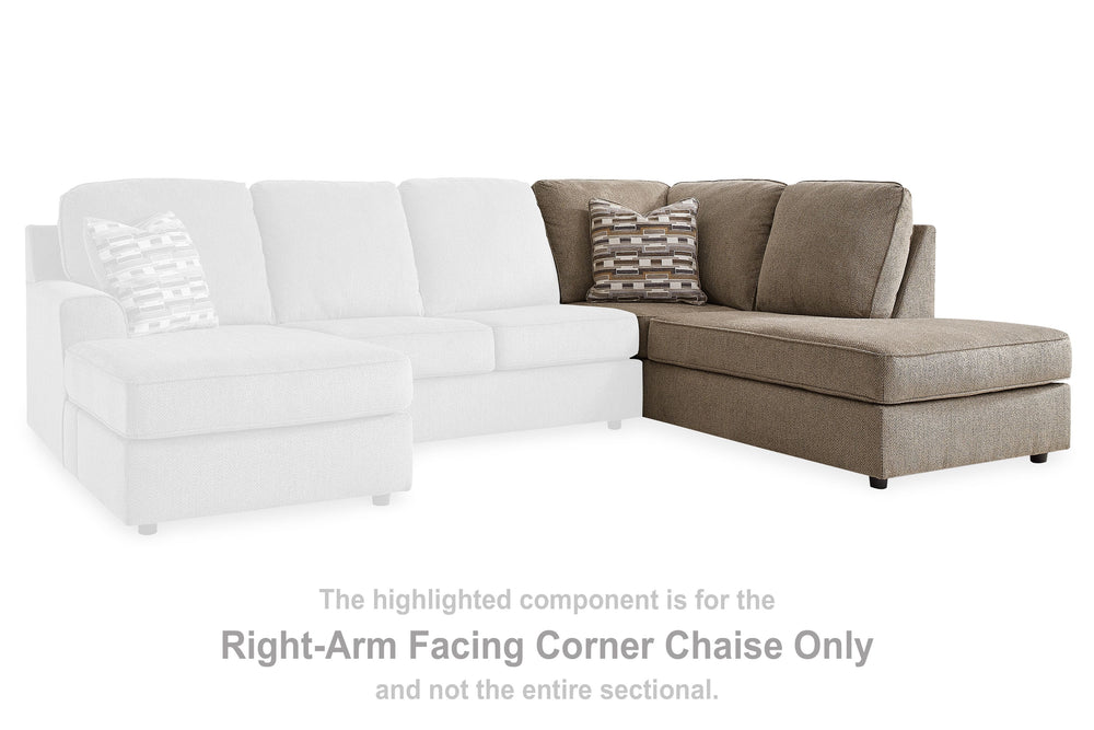 This right-arm facing corner chaise is made with polyester upholstery. Pairs with other items in the series to make a sectional.<br><br><b>Additional Dimensions</b><br><ul><li>Arm height: 24-"</li><li>Seat depth: 45-"</li><li>Seat height: 20-"</li><li>Top