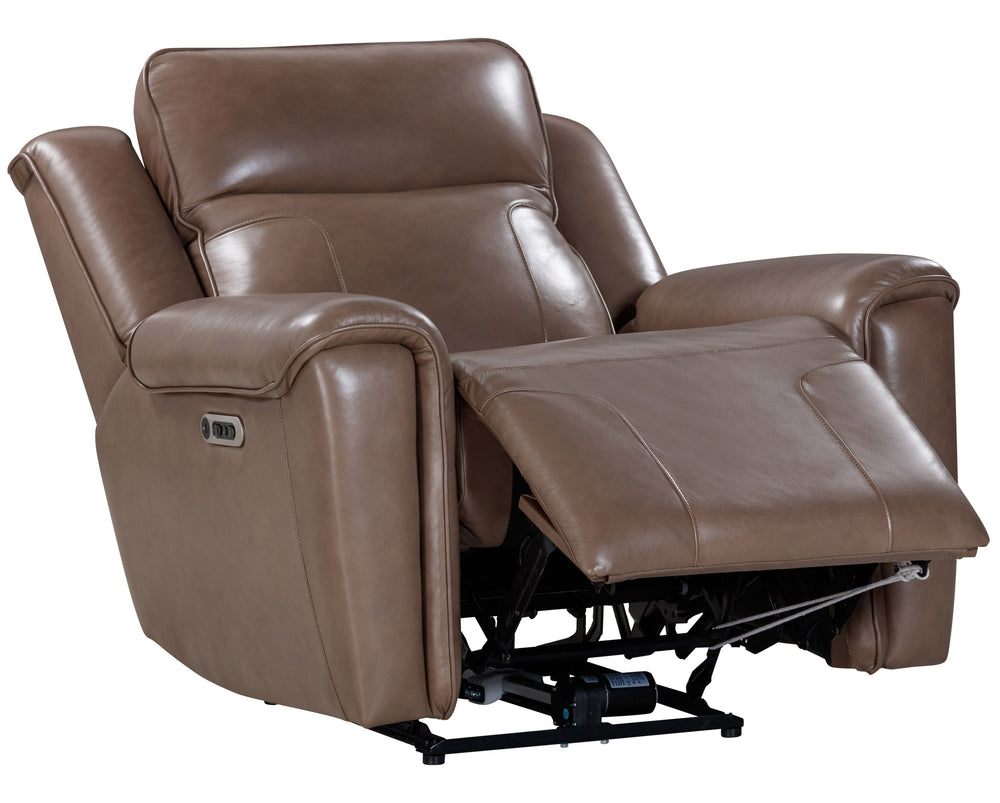 The Atlantis recliner is designed for ultimate relaxation. It is made with soft leather and custom match and features a power recline and headrest for easily finding the perfect position for maximum relaxation. The zero-gravity function helps reduce press