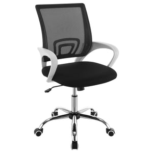 Bring modern precision and design to your workspace with a modern office chair. Complete with a swivel seat that adjusts for your comfort, the chair offers comfortable seating for all-day productivity. Suited to home and professional spaces, it includes a