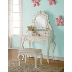 Vanity Desk w/Mirror Leg Desk with 1 Drw Jewelry Mirror with Tilt Function and 2 Drw<br/><br/><b>Product Features</b><ul><li>Vanity Desk w/Mirror</li><li>Leg Desk with 1 Drw</li><li>Jewelry Mirror with Tilt Function and 2 Drw</li><li>Case: 1Set/3Ctn</li><