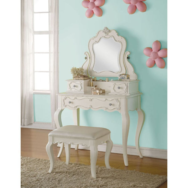 Vanity Desk w/Mirror Leg Desk with 1 Drw Jewelry Mirror with Tilt Function and 2 Drw<br/><br/><b>Product Features</b><ul><li>Vanity Desk w/Mirror</li><li>Leg Desk with 1 Drw</li><li>Jewelry Mirror with Tilt Function and 2 Drw</li><li>Case: 1Set/3Ctn</li><