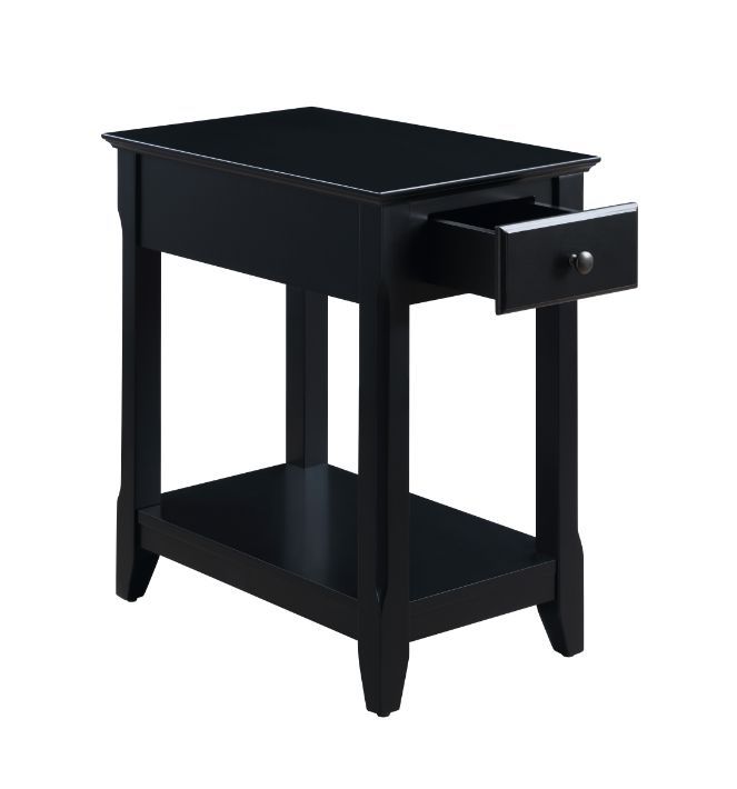 Classic and timeless without being garish. The wooden accent table shows it-'s elegant silhouette in a attractive finish. A storage drawer under the table top helps your hide odds and ends around the living area, with a bottom shelf for magazine or decora