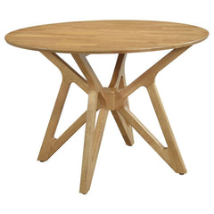 A laid-back look must wait in your casual entertaining and living spaces as this charming hardwood dining table wakes up any room with an energetic design. A round over bevel tabletop reflects trending styles, especially for compact or corner placement. T