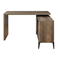 Meeting your different needs perfectly, this brilliant desk can serve as sofa table, writing table, or L-shaped workstation. 360-degree rotating design is extremely versatile and space-saving, which makes it easy to orient the desktop to extend your workp