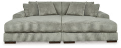 Plush and posh. Showcase your eye for on-trend texture with the statement-making cord upholstery of this double-chaise sectional. Its stunningly soft fabric entices in a warm neutral hue, complementing contemporary color palettes. Sink into the cushions a