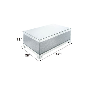  Rectangular Coffee Table â€¢ NO Storage â€¢ Features: Mirrored Top