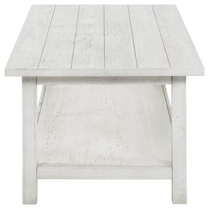 Payne - Wood Coffee Table With Shelf - White