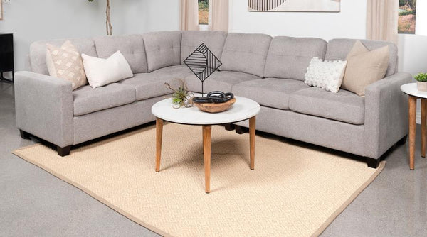 Georgina - Upholstered Corner Chair Steel - Beige