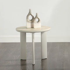 Ingram - End Table - Sintered Stone & Light Gray Finish<br/><br/><b>Product Features</b><ul><li>Round Table Top</li><li>Sintered Stone Top</li></ul><br/>