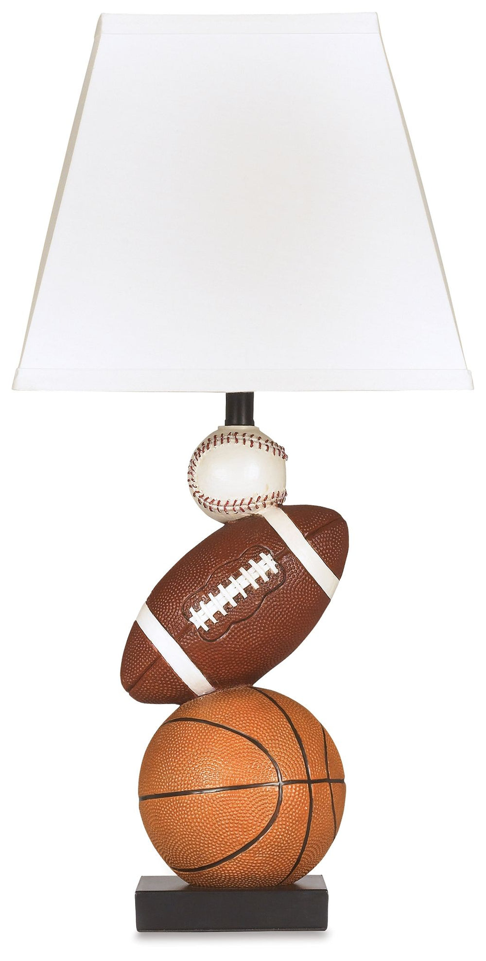Play ball! Whether you have a budding athlete or a young sports fanatic on your hands, this table lamp lets them show off their passion in style.<br><br><b>Additional Dimensions</b><br><ul><li>Shade: 0-"</li><li>Cord length: 100-"</li><li>Base: 0-"</li></
