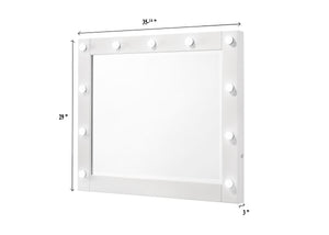 Morgan - Vanity Desk With Glass Top And LED Mirror - White