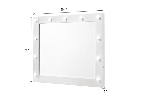  LED Mirror & Stool - White