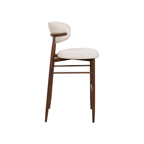 Royce - Bar Chair With Metal Frame (Set of 2) - Beige / Walnut