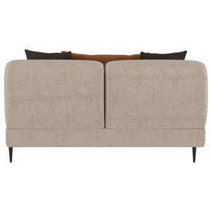Jade - Chenille Upholstered Sculpted Track Arm Loveseat - Latte