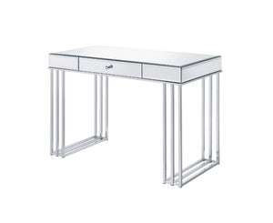 KDâ€¢ Rectangular Writing Deskâ€¢ 1 Storage Drawerâ€¢ Metal Baseâ€¢ Side Metal Drawer Glideâ€¢ 1/2 Extension Drawer Glide<br/><br/><b>Product Features</b><ul><li>Case: 1Pc/1Ctn</li><li>Finish: Mirrored and Chrome Finish</li><li>Style: Contemporary</li><li