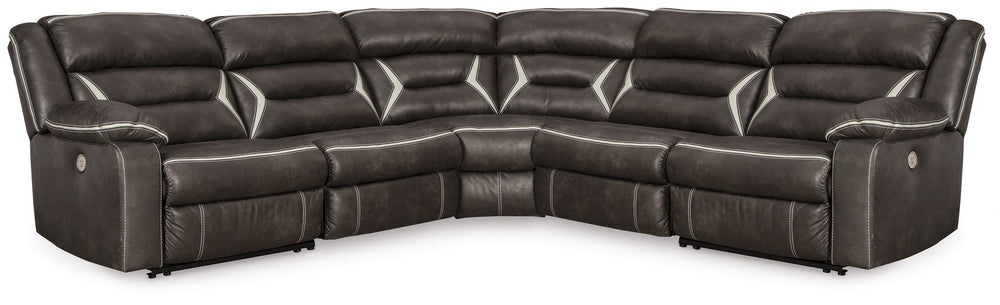 You could play it safe. Or you could choose to stand out in the crowd with this brilliantly styled sectional with power. Ultra cool, ultra contemporary and ultra comfortable, this fashion-forward sectional sports a fabulous faux leather enhanced with cont