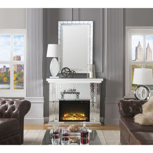  Rectangular Fireplace Beveled Mirrored Finish
