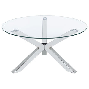  heavy gauge steel base with electroplated chrome and a polished finish. As a versatile cocktail table