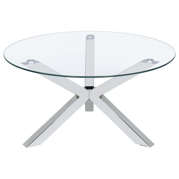  heavy gauge steel base with electroplated chrome and a polished finish. As a versatile cocktail table