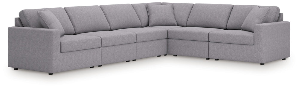 Looking cool and contemporary is great. But when it comes down to it, youâ€™re all about low-maintenance lounging. With the performance fabric on this sectional, cleaning spills is a breeze. And its customizable modular design caters to your ever-changing