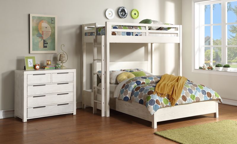 The Celerina collection is great for smaller bedrooms. The loft bed provides space for sleeping, whilst the open bottom can be sued for play, study, or as extra storage. The optional queen bed fits underneath the loft bed, ideal for not taking up addition