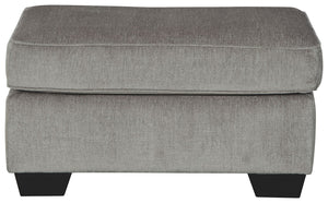  this ottoman in richly neutral alloy is