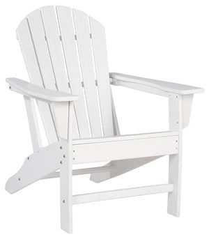 Add cottage-quaint charm to your outdoor oasis with this Adirondack chair in white. Made of MEGA-TUFFÂ® high-density polyethylene material, itâ€™s sure to weather the seasons beautifully. Designed to shed rainwater, the chairâ€™s slatted styling with shel