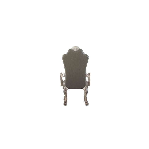  Floral Crown & Nail-head Trim Armrest: Scrolled with Floral Mot