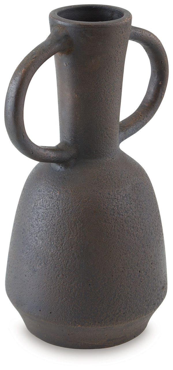 With the well-worn look of a found artifact, this decorative vase brings well-crafted character to your home. Its distressed neutral tone makes it a go-to all year as you swap out faux florals and filler with the seasons. Large handles complete this strik