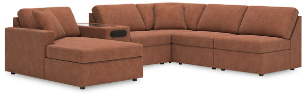 Looking cool and contemporary is great. But when it comes down to it, youâ€™re all about low-maintenance lounging. With the performance fabric on this sectional with chaise, cleaning spills is a breeze. Its customizable modular design caters to your ever-