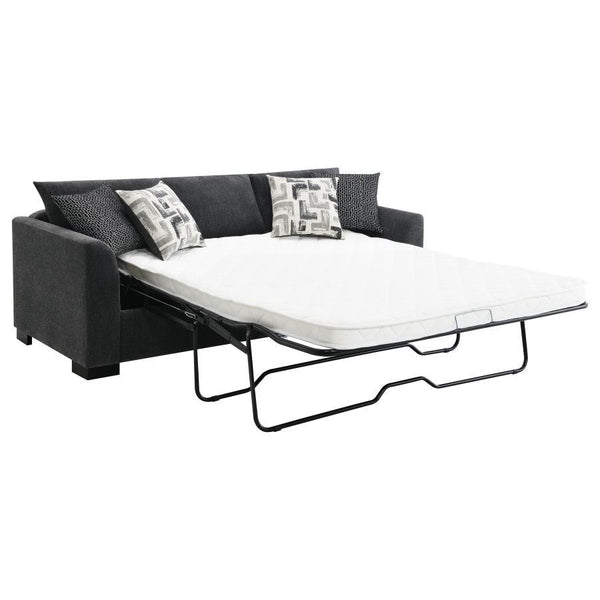 Storey - Upholstered Sleeper Sectional Chaise Sofa - Dark Gray