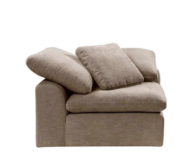 Complete your living room with the unique design and sink-in comfort of the Naveen modular collection. Add both contemporary and modern taste with this beautiful group wrapped in a relaxing hue fabric. This group comes with multiple seating options of wed