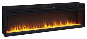 Add a touch of warmth and create beautiful ambiance for your TV viewing pleasure with this wide fireplace insert. Available as an addition on select TV stands and entertainment centers, this insert can easily replace a lower shelf in your entertainment ce