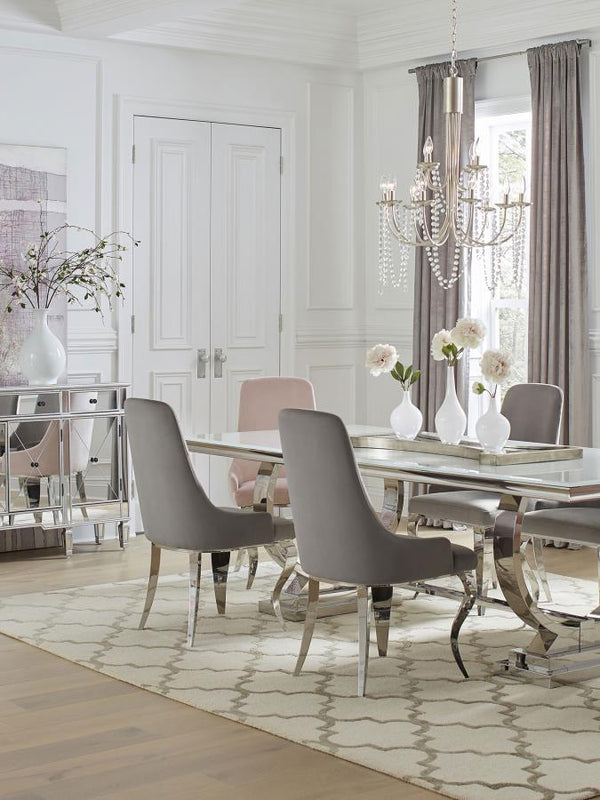  the tailored wingback and demi-arm silhouette offer a plush slipper-style seat ideal for formal dinners and long conversations. Cabriole-sha