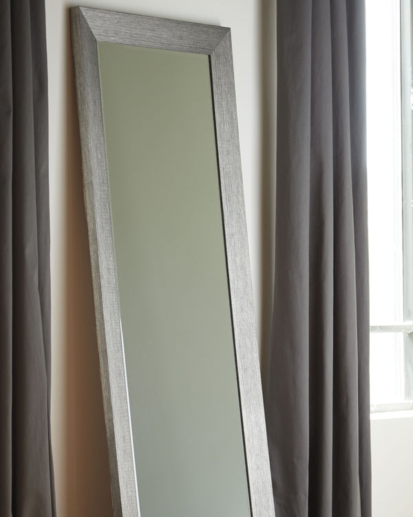  this floor mirror reflects the very best of contemporary design. Floor-length style is ideal for a dressing room or at the end of a hallway.<br><br><b>Additional Dimensions</b><br><ul><li>Inner mirror: 0-"</li></ul><b