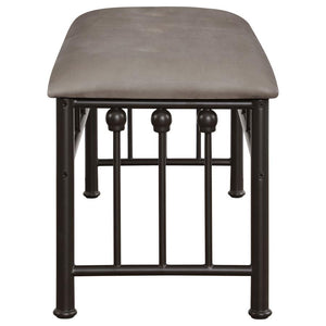 Livingston - Microfiber Upholstered Bench - Brown And Bronze