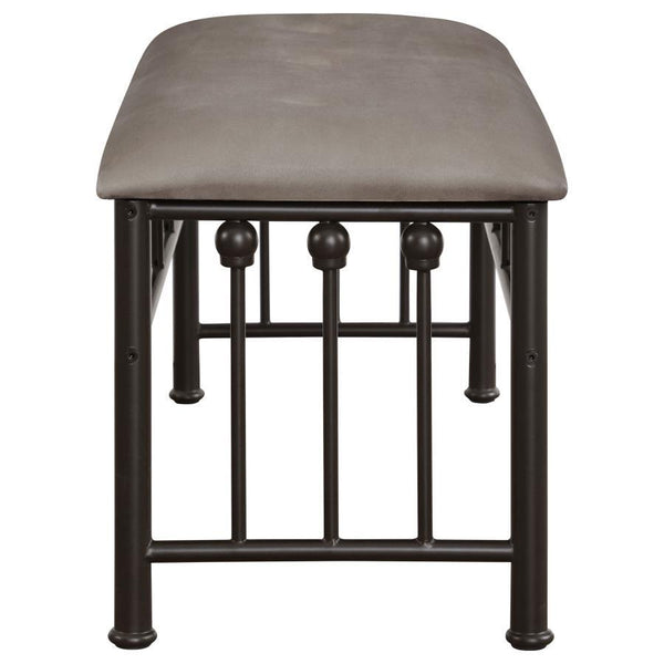 Livingston - Microfiber Upholstered Bench - Brown And Bronze