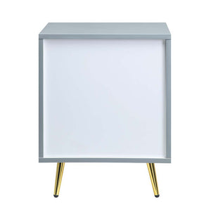 Gaines - Nightstand - Gray High Gloss Finish