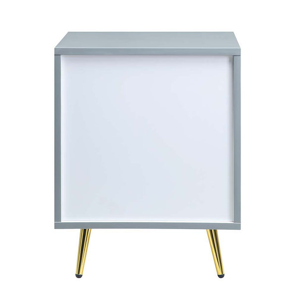Gaines - Nightstand - Gray High Gloss Finish