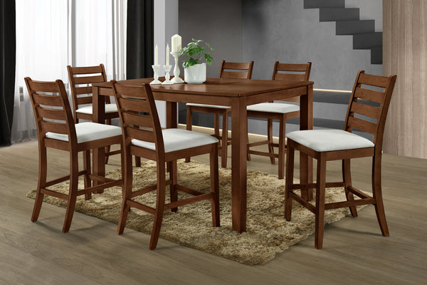 Pascal - Counter Dining Table & 6 Chairs - Walnut