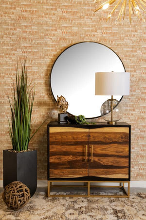 Zara - 40## 2-Door Wood Accent Storage Cabinet - Black Walnut