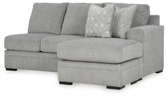 This right-arm facing sofa chaise is made with polyester upholstery. Pairs with other items in the series to make a sectional.<br><br><b>Additional Dimensions</b><br><ul><li>Arm height: 28-"</li><li>Seat depth: 45-"</li><li>Seat height: 22-"</li><li>Top o