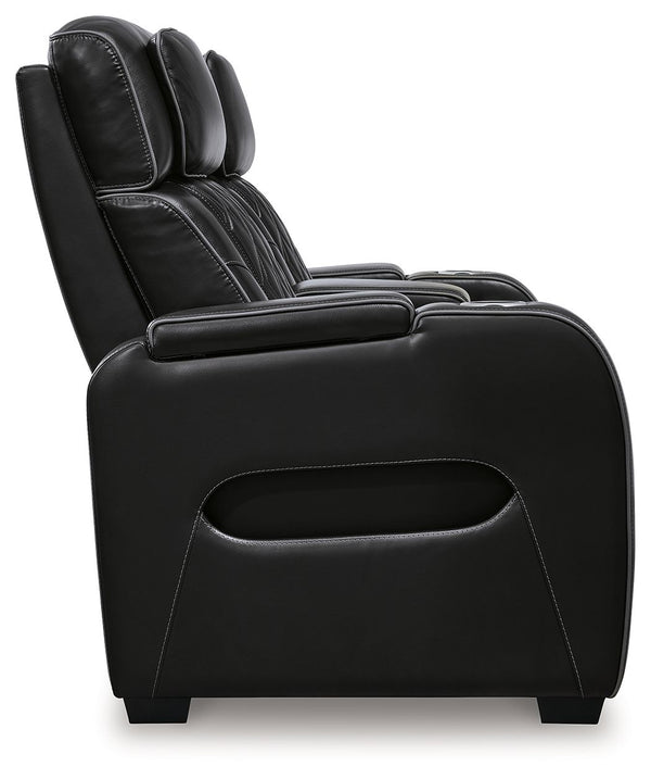 Boyington - Black - Power Reclining Loveseat with Console/ Adj Headrest