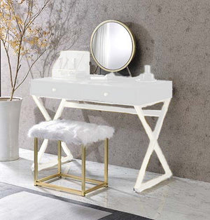 Adao - Vanity Mirror - Faux Fur, Mirror - Black - 19-"