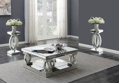Amalia - 3 Piece Mirrored Coffee And End Table Set - Silver