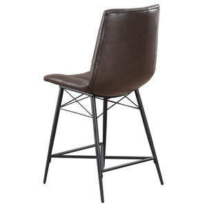 Aiken - Upholstered Tufted Counter Chair (Set of 2) - Brown