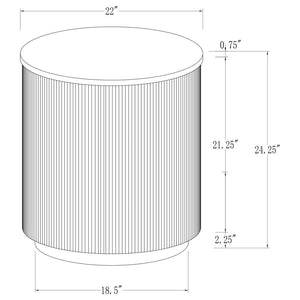 Jason - Round Marble Top Side End Table - White And Charcoal