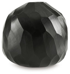 Put the accent on contemporary style with this vase. Wowing with multiple hand-carved facets, the cool black glass delivers true textural appeal from every angle. Itâ€™ll bring an artful touch wherever you see fit.<br/><br/><b>Product Features</b><ul><li>